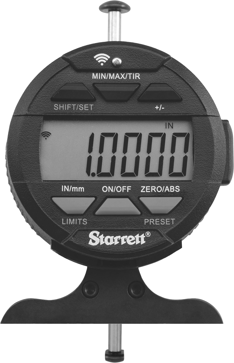 Starrett Sığ Derinlikler için Elektronik Derinlik Ölçerler, Sığ Derinlikler için, Model Numarası W640Jz, 0" ila 0.5" Aralık