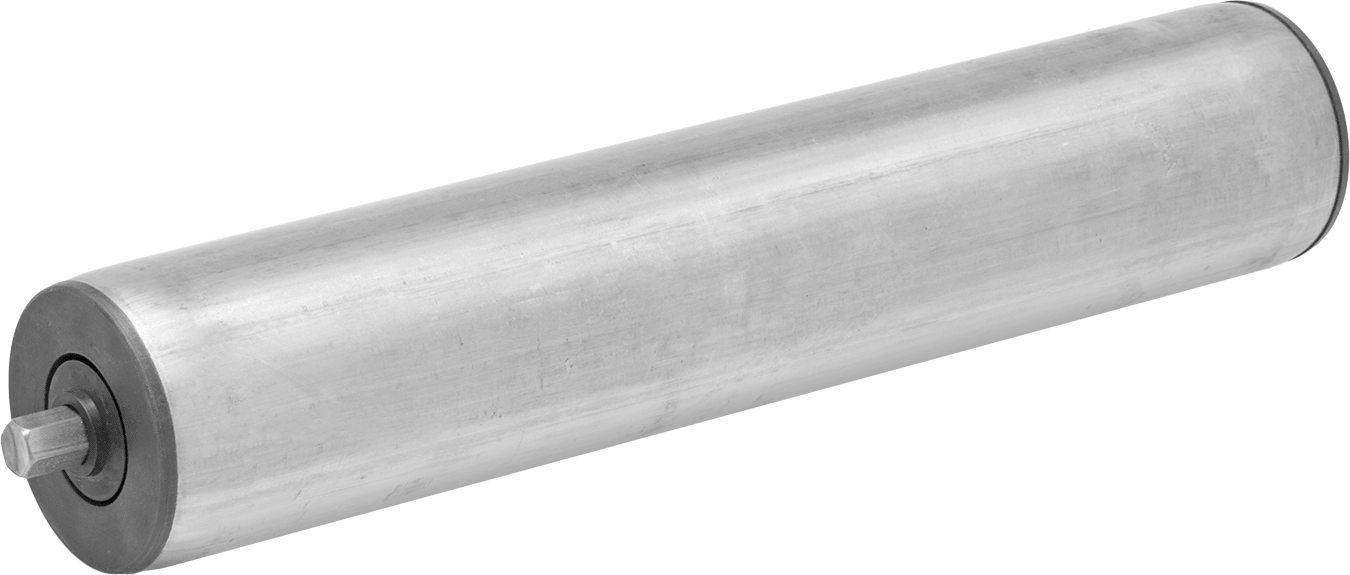 Çapı Büyük, Paslanma ve Aşınmaya Dayanıklı Konveyör Silindiri, 11/16" Altıgen Aks, 2-1/2" Çaplı Paslanmaz Çelik Silindir