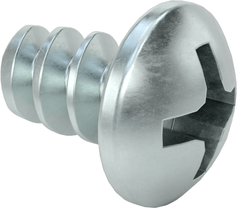 Phillips Yuvarlak Başlı Diş Açıcı Vidalar, Plastik için, Çinko Kaplı Çelik, 1/4" Boyut, 3/8" Uzunluk