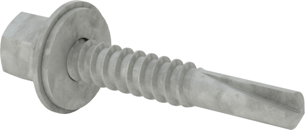 Metal için Pullu Delme Vidaları, Paslanma ve Aşınmaya Dayanıklı Çelik, 12 Numaralı, 1.25" Uzunluk, 2 Numara Matkap Ucu