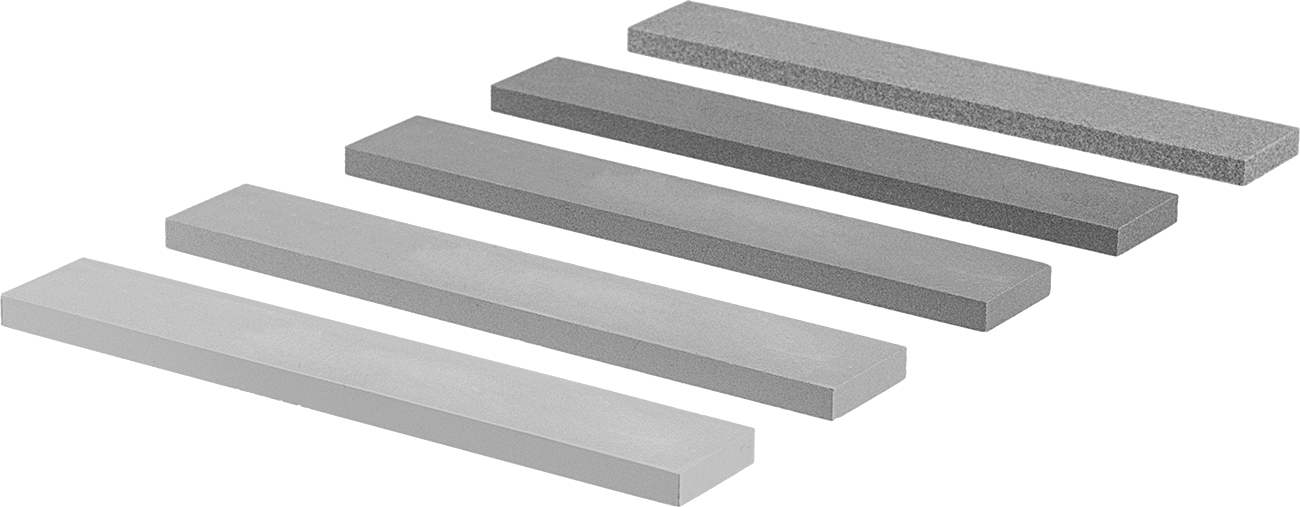 Çelik için Parlatma Taşı Seti, Silikon Karbür, 6" Uzunluk x 1/2" Genişlik x 1/8" Kalınlık, 5 Parça