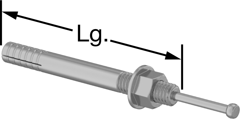Blok ve Tuğla için Titreşime Dayanıklı Sürüş Ankrajları, 1/4" Çap, 1-3/4" Uzunluk