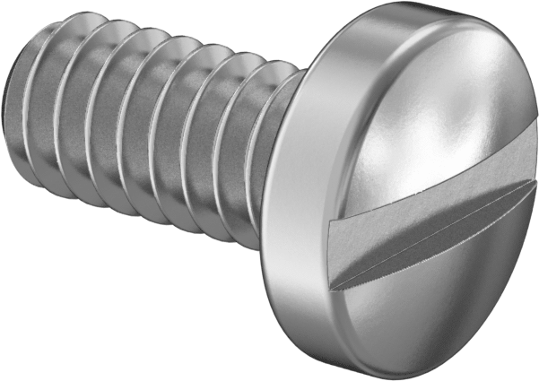 18-8 Paslanmaz Çelik Silindir Başlı Oluklu Vidalar, 0-80 Diş Boyutu, 1/8" Uzunluk