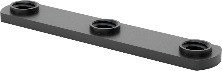 Uç Beslemeli T-Yivli Çerçeve Bağlantı Elemanları, 1" Yüksekliğinde Ray için Üçlü Somun, 1/4"-20 Boyut, 0.144" Kalınlık