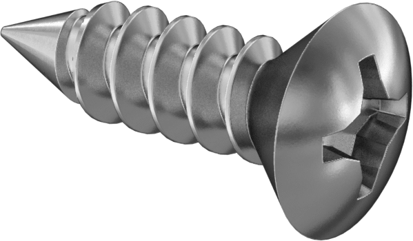18-8 Paslanmaz Çelik Sac Metal için Oval Başlı Vidalar, 4 Numara Boyut, 3/8" Uzunluk
