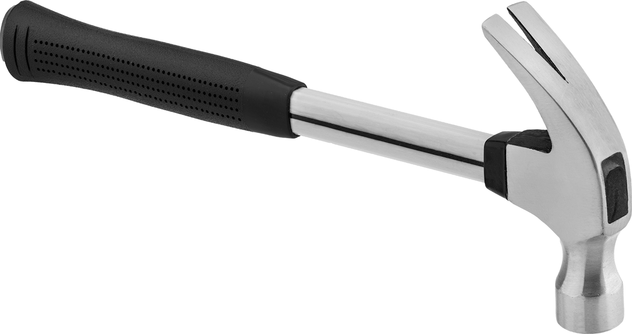 Çivi Çakma Çekici, Kavisli Pençe ve Fiberglas Saplı, Pürüzsüz Yüzey, 16 oz.