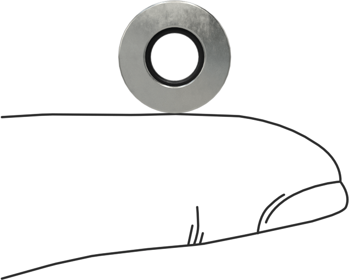 18-8 Paslanmaz Çelik ve EPDM Yıkamaya Dayanıklı Yapıştırılmış Sızdırmazlık Pulları, 1/4" Vida Boyutu için, 0.210" İç Çap, 0.496" Dış Çap