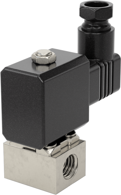 Soğutma Suyu için Kompakt Solenoid Açma/Kapama Valfi, 1/8 NPT Dişi, DIN Bağlantılı Pirinç Gövde, 24V AC, 0.07 Cv