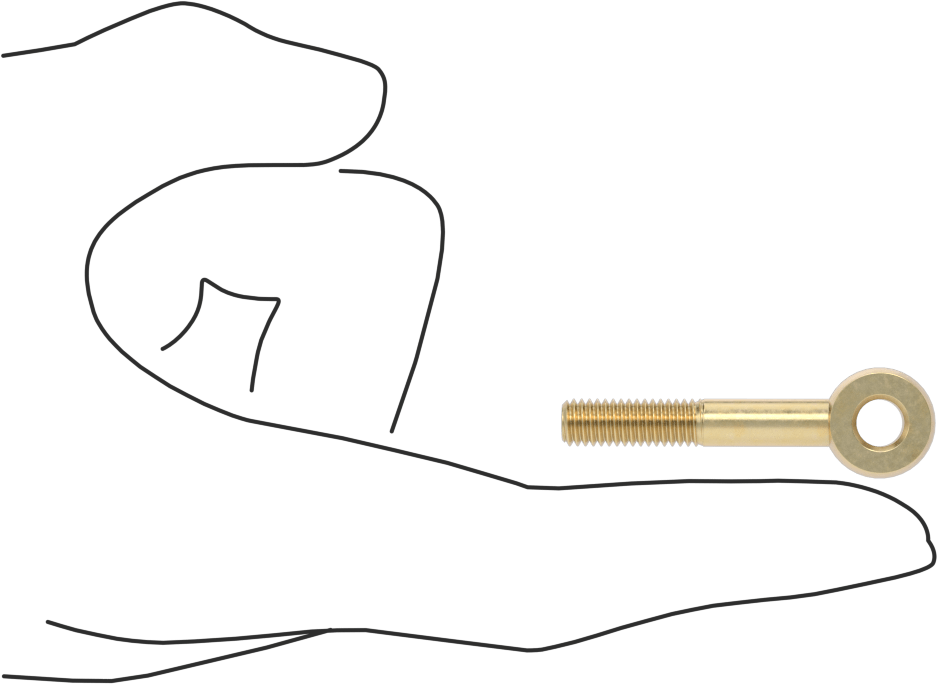 Paslanma ve Aşınmaya Dayanıklı Kısmen Gijon Ucu Cıvatası, Pirinç, M6 x 1 mm Diş, 40 mm Şaft Merkez Uzunluğu