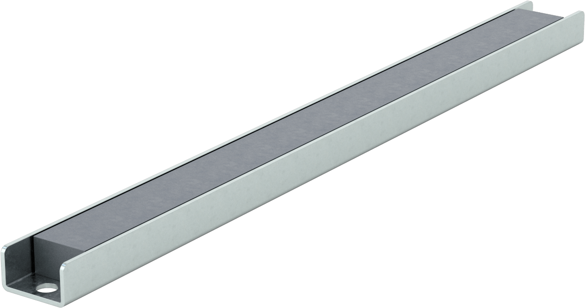 Kapalı Seramik Mıknatıs, Dişsiz delikli, Nikel Kaplı Kutu, 9/16" x 1" x 12-1/2" — Dikdörtgen, 12 1⁄2", 120 lbf
