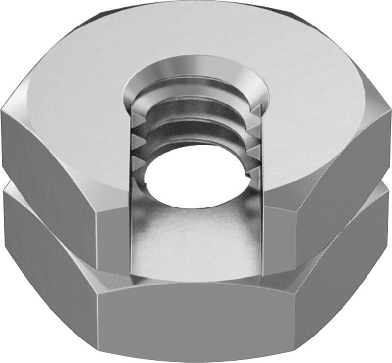 Kaymalı Bükümlü Kapaklı Bölünmüş Somun, Çinko Kaplı Çelik, 1/4"-20 Diş Boyutu