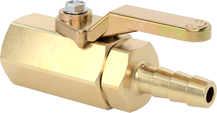 Dişli Bağlantı Parçalı Kompakt Açma/Kapama Valfi, Kol Kollu, 1/8 NPT Dişi x 1/4" Boru İç Çapı için Tırnaklı