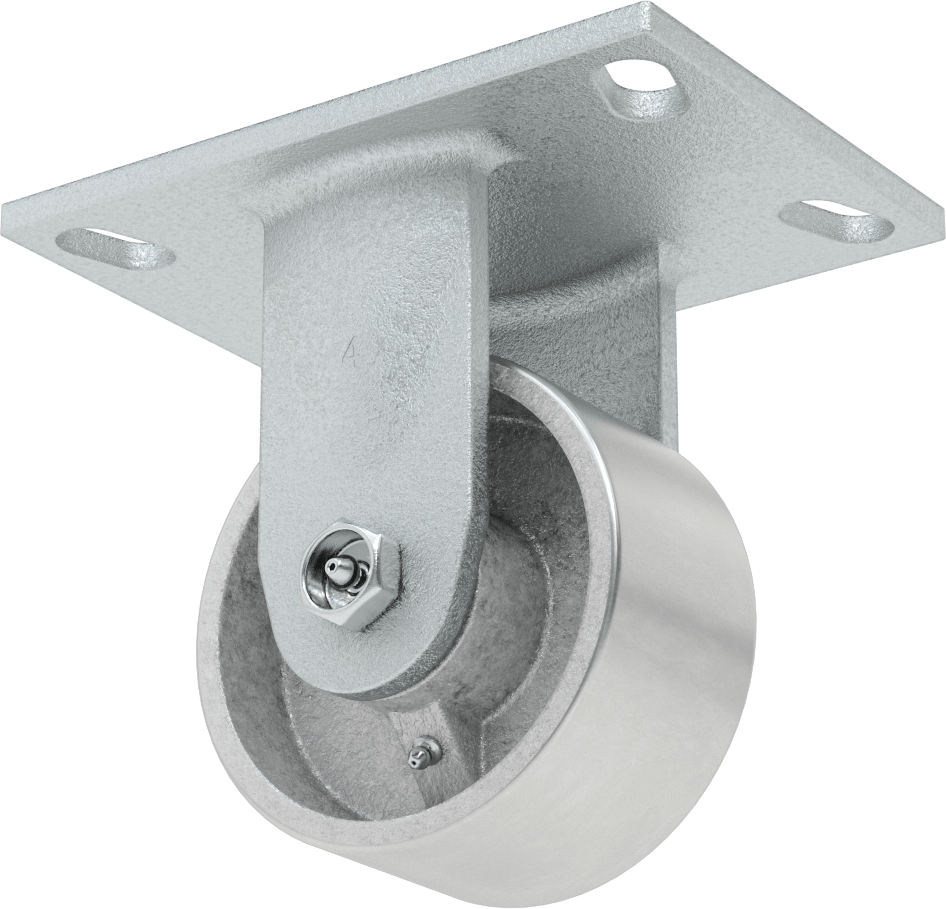 Yüksek Kapasiteli Spartan Tekerlek, 6-1/4" x 4-1/2" Plaka, 4 inç Çapında Metal Tekerlekli Sert