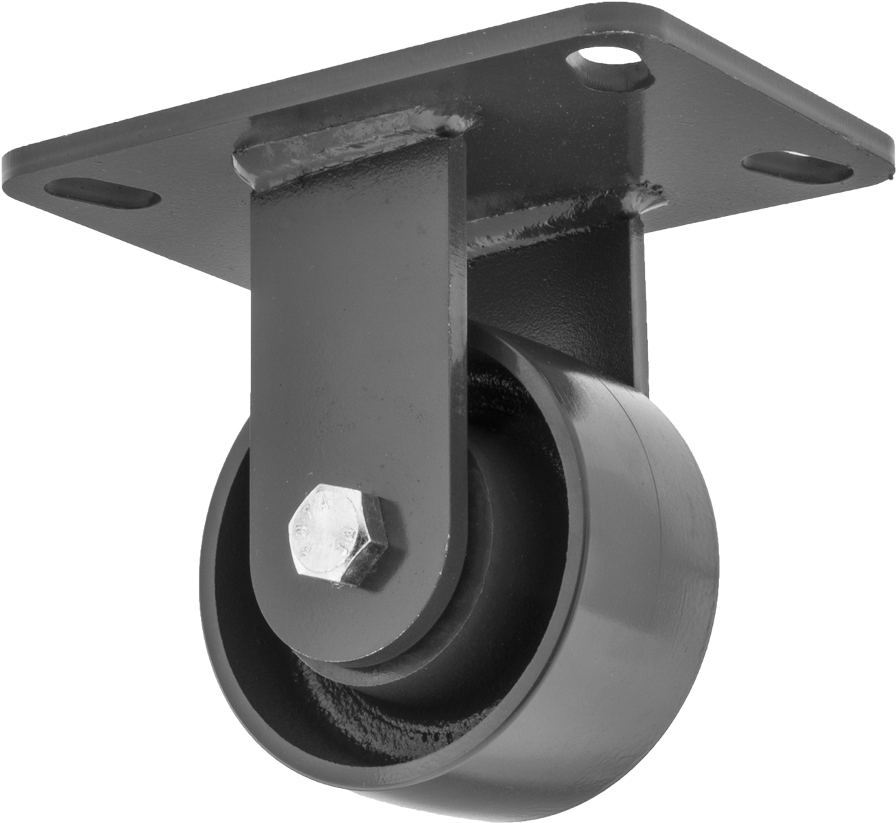6-1/2" x 4-1/2" Plakalı Yüksek Kapasiteli Kingston Tekerlek, 4 inç Çapında Metal Tekerlekli Sert — 4", Levha, Sert