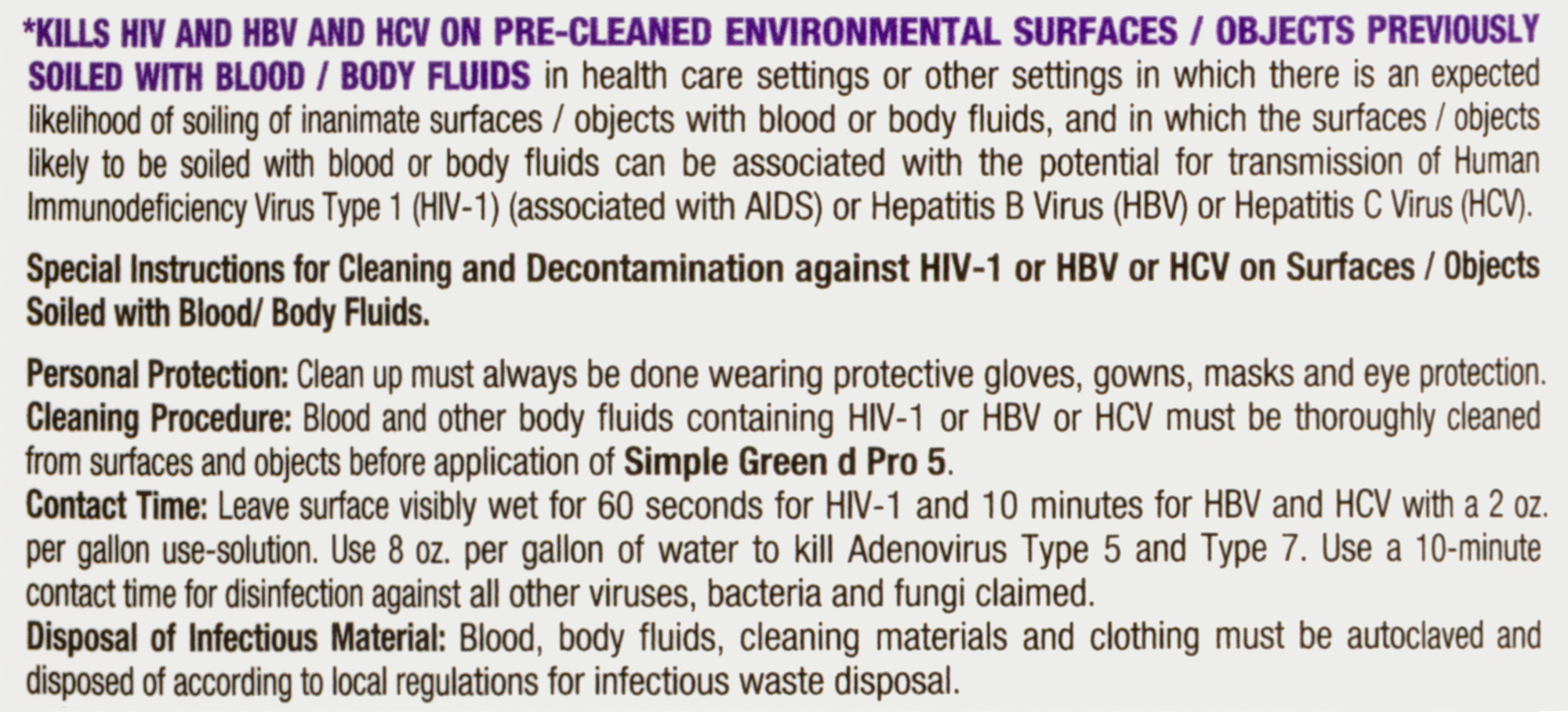 Simple Green Dezenfektan Konsantresi, 5 Galonluk Sürahi, NSF Kayıtlı D2
