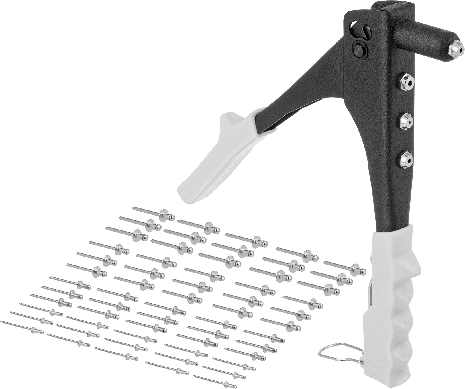 Pop Perçinler için Manuel Alet, 11/16" Çap x 1-1/2" Burunlu — 3⁄32", 1⁄8", 5⁄32", 3⁄16", Perde, 18-8 Stainless Steel, 316 Stainless Steel…