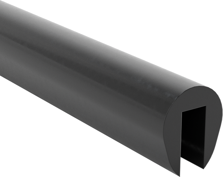Neopren Kauçuk Kenar Çıtası, 1/8" Genişlik x 9/32" İç Yükseklik — 1⁄8", Siyah, 3⁄8"