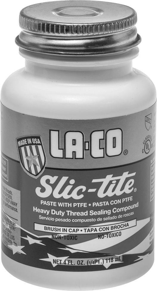 PTFE İçeren Sertleşmeyen Diş Sızdırmazlık Maddesi, Slic-Tite, 4 FL. oz. Fırçalı Kapaklı Teneke Kutu, -50° ila 500°F