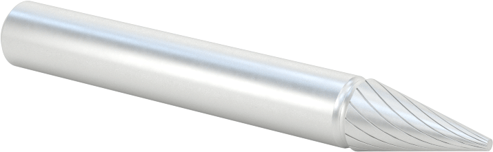Yüksek Hızlı Çelik Frez, 1/4" Çaplı Şaftlı, Sivri Konik, 1/2" Baş Uzunluğu