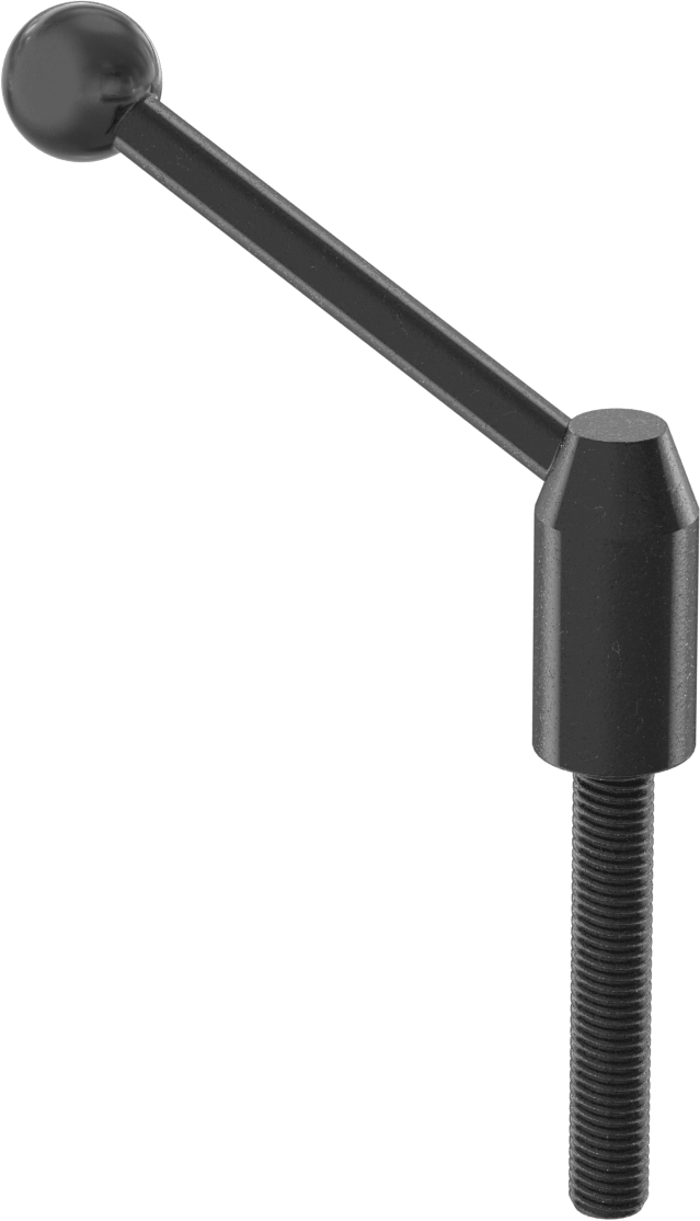 Çelik Ayarlanabilir Tutamak, M10 x 1.5 mm Dişli 60 mm Uzunlukta Saplama ile, 82 mm Çıkıntı — Dişli Saplama, M10, 81 mm