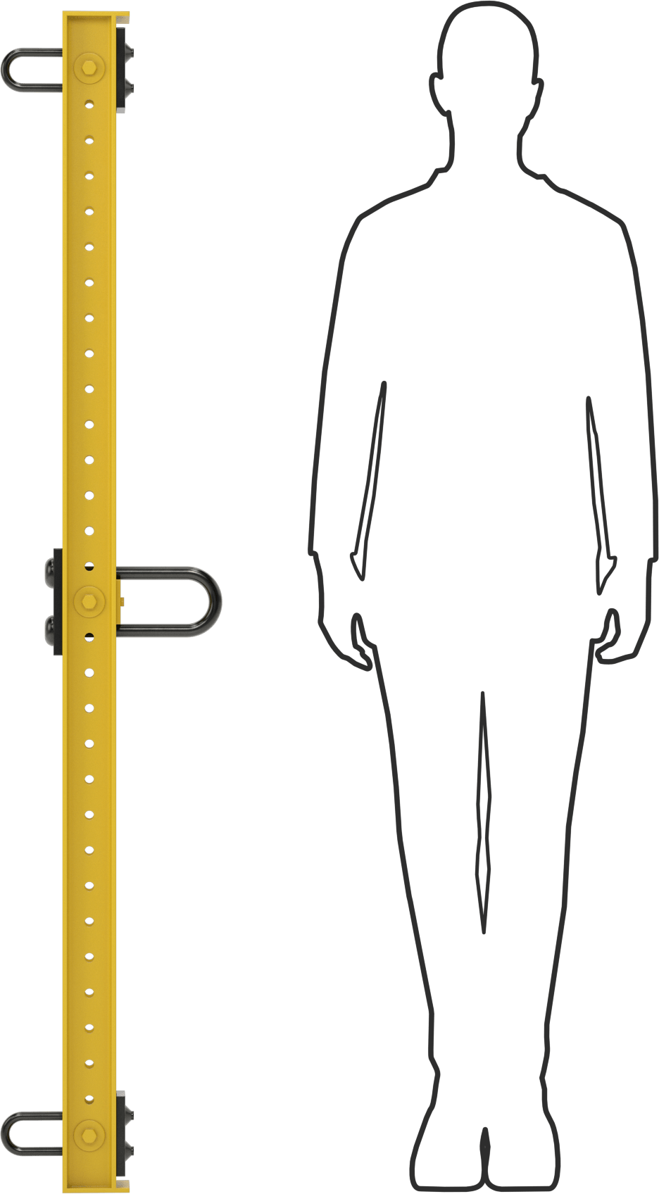 Braketli Çelik Kaldırma Kirişi, 1500 lbs. Kapasite, 12" ila 60" Açıklık
