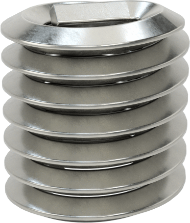 Helisel Dişli Ek, Parçacık İçermeyen Ortamlar için, M2 x 0.4mm, 3 mm Uzunluk — M2, Nitronic 60 Stainless Steel, Stainless Steel, Helisel