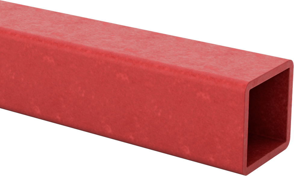 Ark Dirençli GPO3 Fiberglas Kare Boru, 1/8" Duvar Kalınlığı, 1-1/2" Genişlik x 1-1/2" Dış Yükseklik, 5 Fit Uzunluk