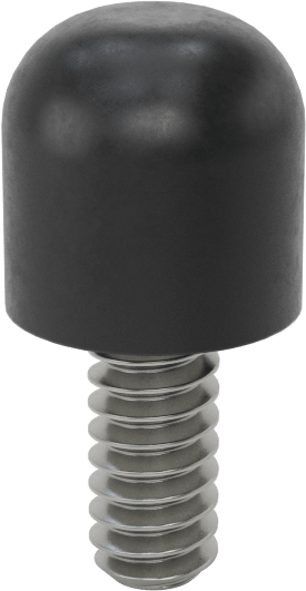 SBR Kauçuk Dişli Saplamalı Tamponlar, 4-40 Diş Boyutu, 1/4" Diş Uzunluğu, 1/4" Dış Çap, Durometre 40A