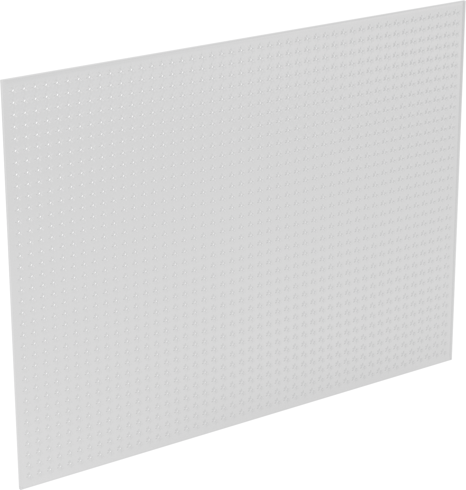 Yarı Şeffaf Plastik Delikli Pano, 9/32" Çapında Delikli, 48 inç Genişlik x 36 inç Toplam Yükseklik — 48", Plastik, 36"