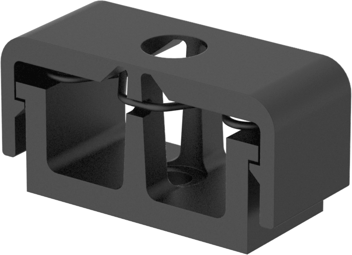T-Yivli Çerçeve, Çıtçıtlı 2 Açıklıklı Kablo Tutucu, 1.5" Yüksekliğinde Ray için — 1 1⁄2", 3", 4 1⁄2", Tekli, Çift, Üçlü, Quad, Vida Takma