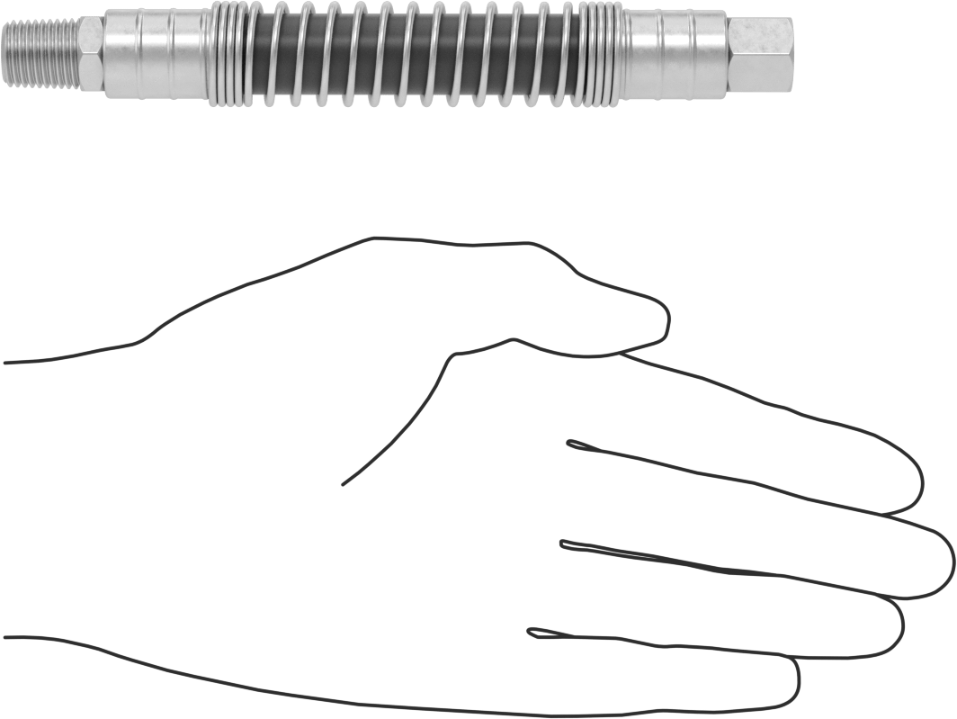 Bükülüp Sabit Kalan Hava Nozulu için 1/8 NPT Dişi Çıkışlı 6" Uzunlukta PVC Hortum