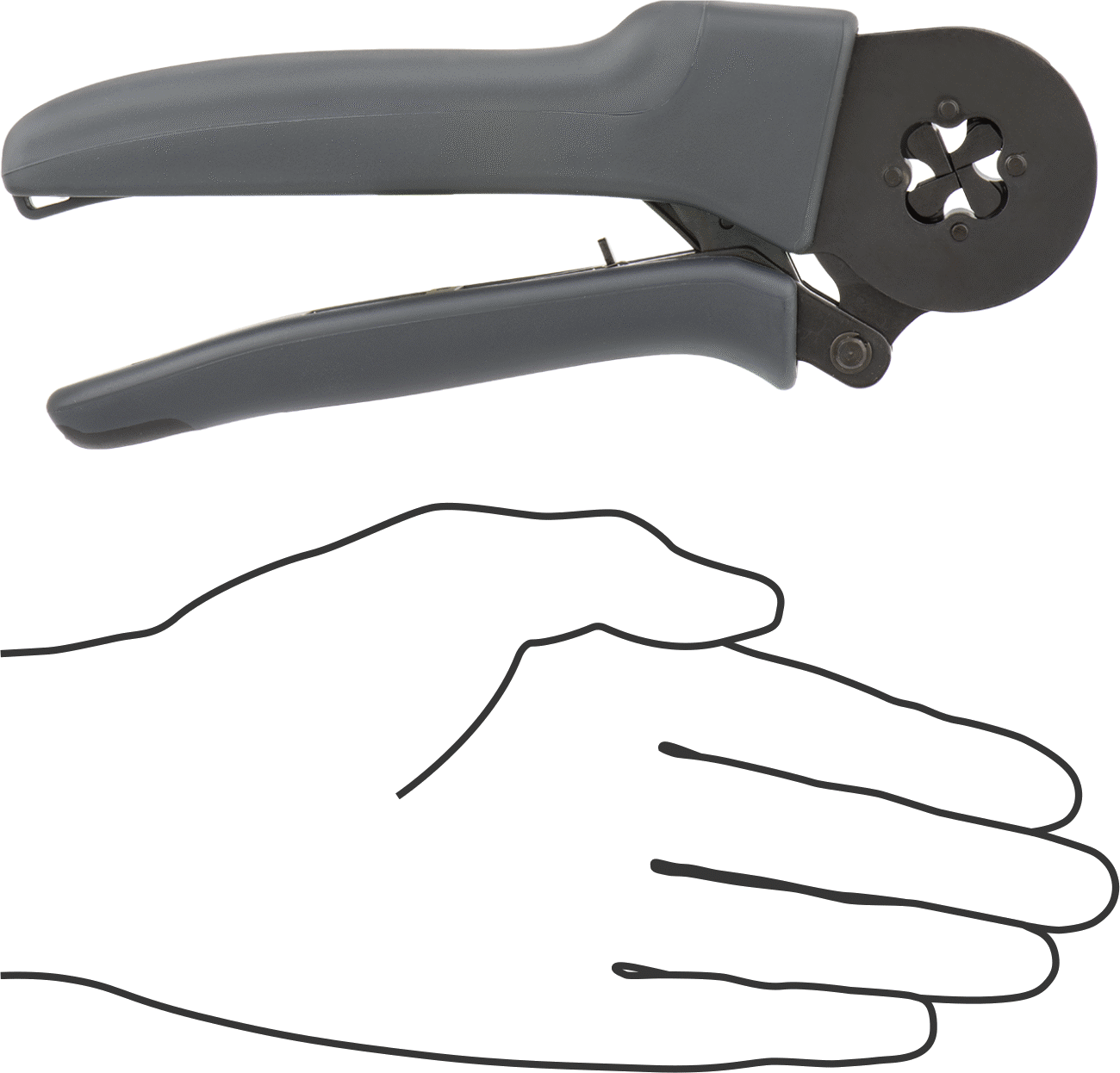Tel Ferrule Cırcırlı Sıkma Aleti, Kendinden Ayarlı Sıkma Yuvalı, 26-8 AWG için