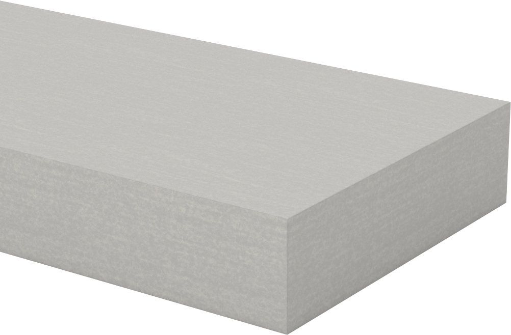 HDPE Sentetik Ahşap, Açık Gri, 1-1/2" x 5-1/2" x 6 Fit Uzunluk — 5 1⁄2", 1 1⁄2", Bar, Levha