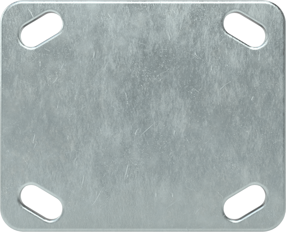 4-5/8" x 3-3/4" Plakalı Kolay Dönen Tekerlek, Yüksek Kapasiteli, 5" Çaplı Kırmızı Poliüretan Tekerlekli Sabit