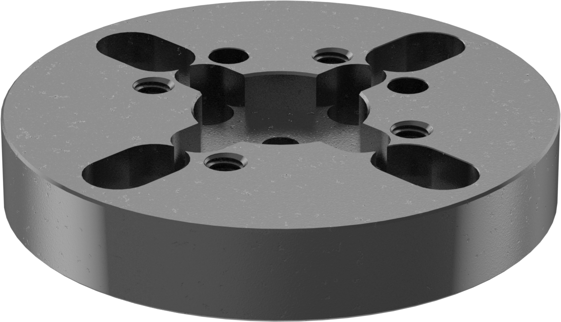 Robot Aleti ISO Montaj Deseni Adaptörü, ISO 40 Robot Aleti x ISO 31.5, 50 ve 63 Robot Kolu — Alet Montajı, 80 mm, Yuvarlak