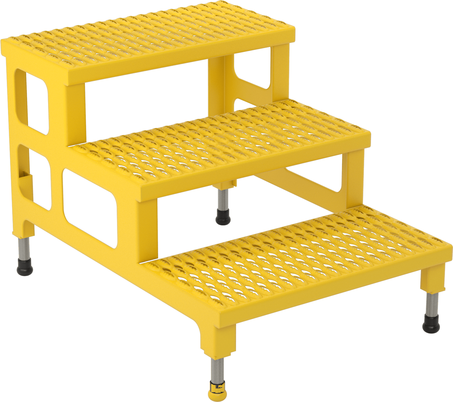 Yüksekliği Ayarlanabilir Çalışma Platformu, 3 Basamaklı, 20"-22.25" Yükseklik x 24" Genişlik x 34" Derinlik Toplam — Çelik, Çalışma Platf…