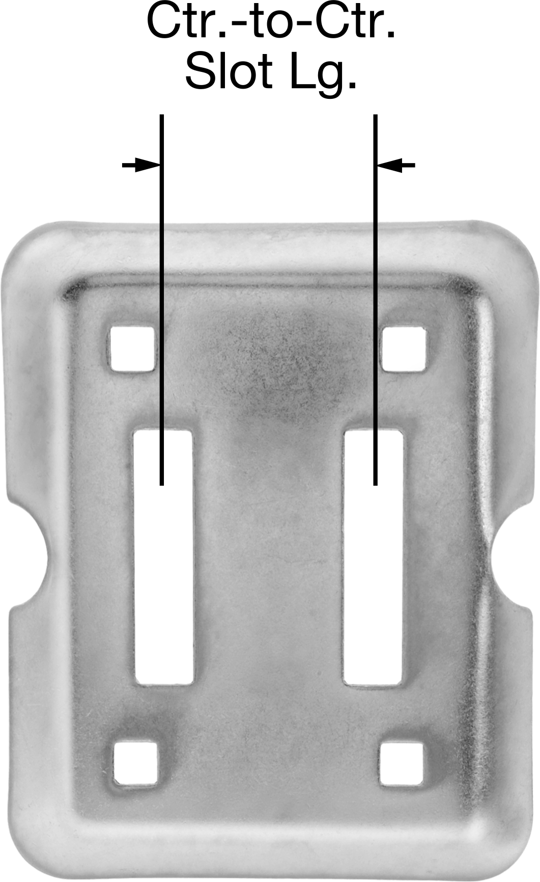 E-Track, Plaka, Çinko Kaplı Çelik, 1" Uzunluk