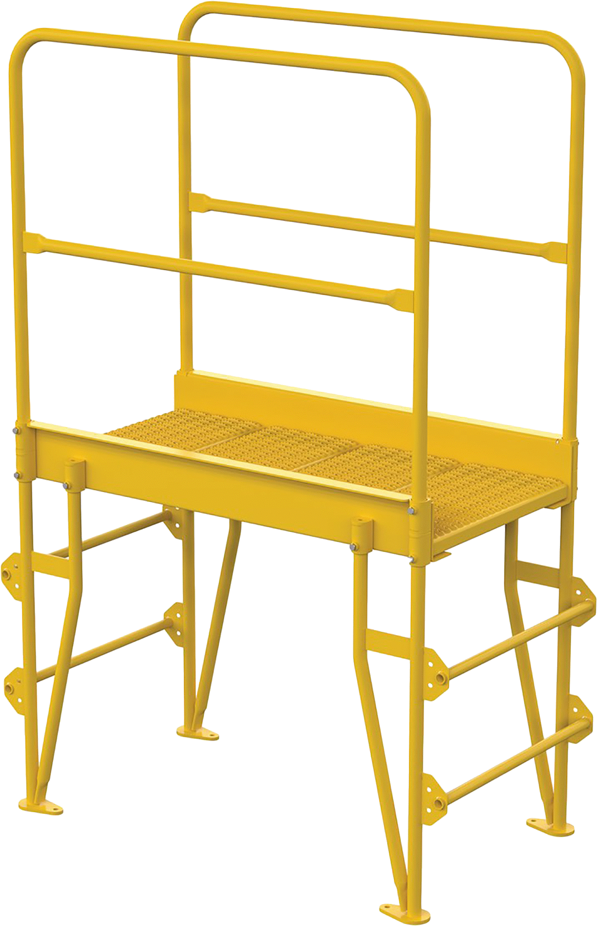 Yer Tasarrufu Sağlayan Çapraz Merdiven, Yuvarlak Basamak, 6'7" Yükseklik x 29" Genişlik x 4'5" Derinlik Toplam
