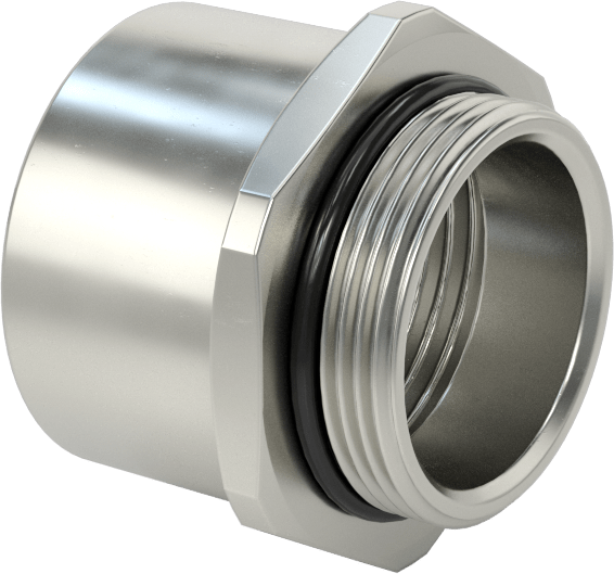 Dişli Adaptör, Nikel Kaplı Pirinç, 1 NPT Dişi - M32 Erkek — M32, Metric, NPT, Conduit, Cord Grip, Electrical Box