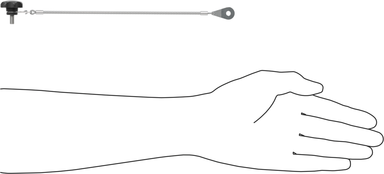 Bağlantılı Dişli Saplı Düğme, Yedi Kollu Tutamaklı, M5 x 0.8 mm Diş