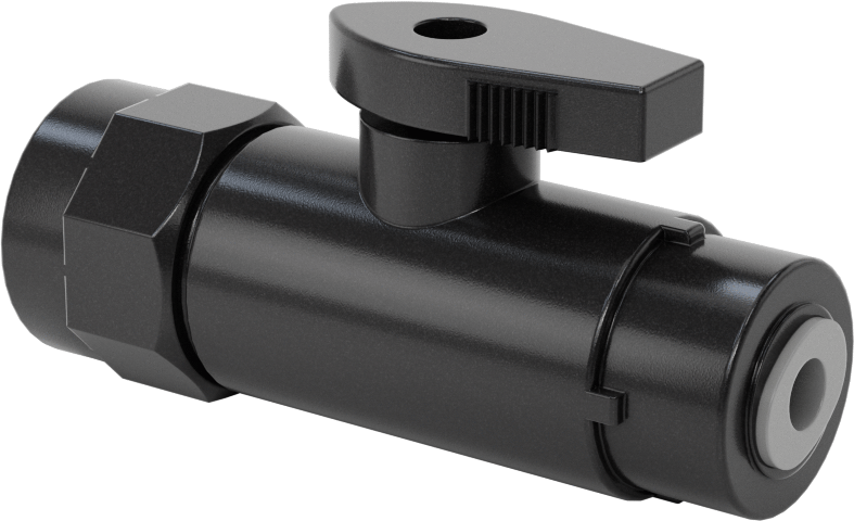 Kimyasallar için Açma/Kapama Vanası, PVDF, Düz Adaptör, 1/4" x 1/2" Bas-Bağlan