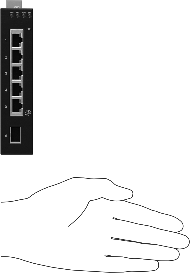Cihaz Öncelikli Ethernet Anahtarı, 1 Sfp Soketi ve 5 RJ45 Soketli, DIN Rayı Montajı