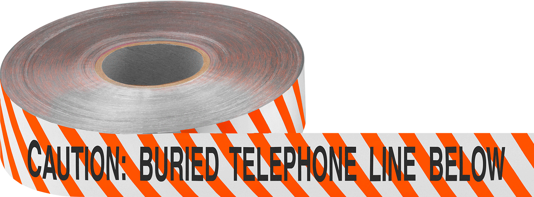 Metal Dedektörü Sınıfı Gömülü Boru Uyarı Bandı, Yer Altına Gömülü Telefon Hattı, Turuncu/Beyaz, 1000 Fit