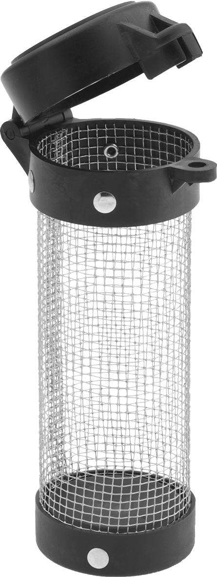 Yuvarlak Kapalı Parça Sepeti, Menteşeli Kapaklı Düz, 2-1/4" Çap, 7-1/4" Yükseklik