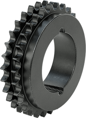 Taper-Lock Burç-Delik Çift Sıralı Dişli, ANSI 40-2 Makaralı Zincir için, Çelik
