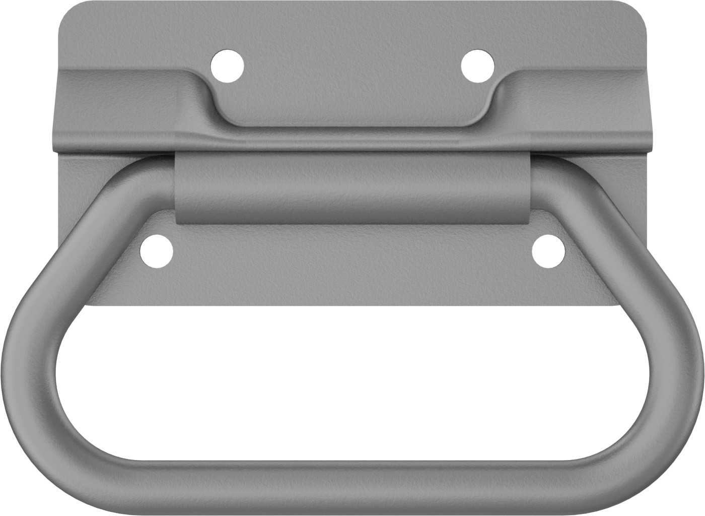 Montaj Plakalı Yuvarlak Katlanır Çekme Kolu, Mat Çelik, 3-3/8" Genişlikte Tutamak, 1-3/4" Yüksekliğinde Montaj Plakası