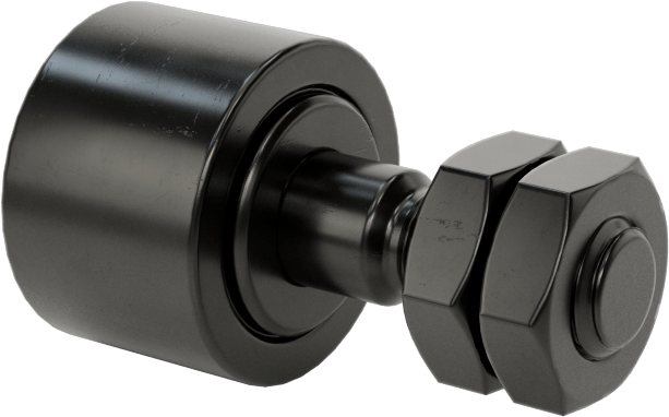 Vidalı Siyah Oksit Çelik Ray Makarası, Contalı Düz, 13 mm Çap x 9 mm Genişlikte Silindir