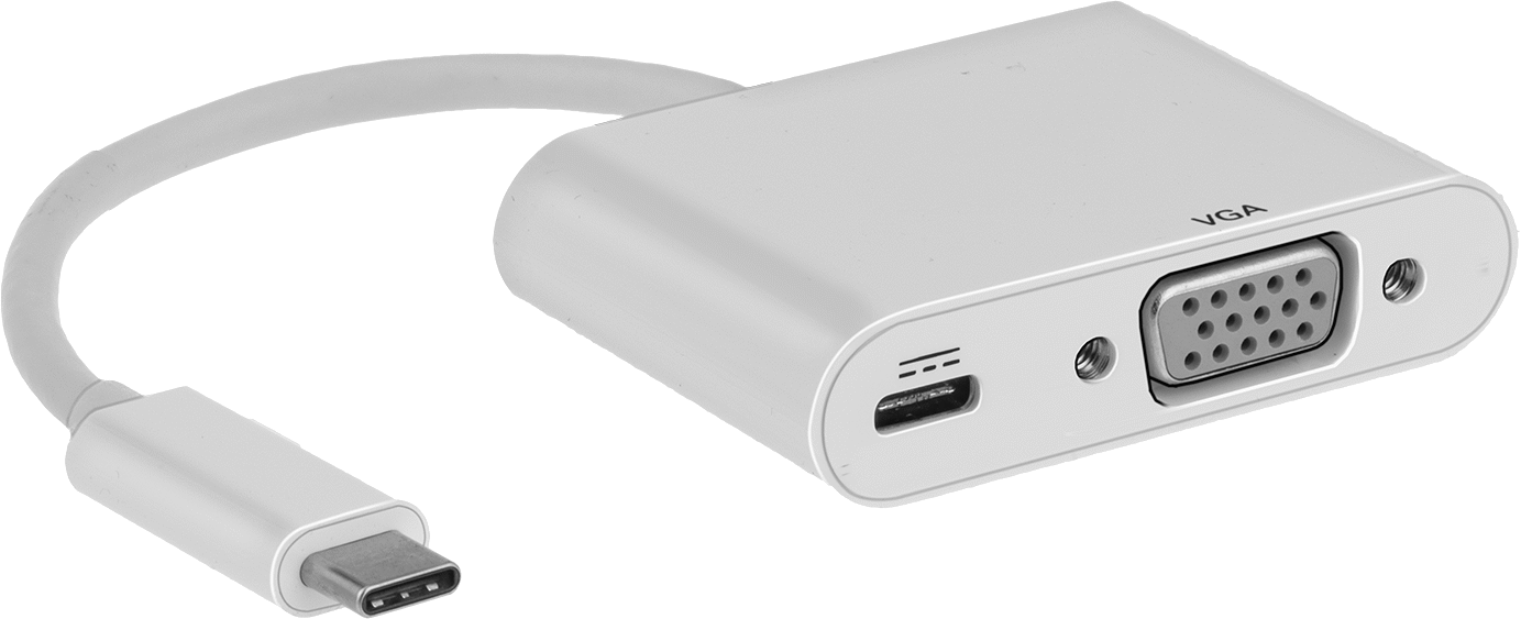 USB Adaptör Kablosu, C Fişi x C Soketi/HD15 Soketi, 4-1/2" Uzunluk — Adaptör, 4 1⁄2", Çift Korumalı