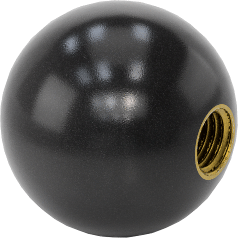 Siyah Polipropilen Top Topuz, M8 x 1.25 mm Dişli Delik, 32 mm Baş Çapı