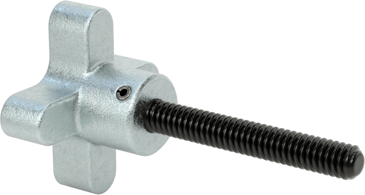 Demir Dört Kollu Topuz, 1/4"-20 Dişli, 1-3/4" Uzunluğunda Saplama